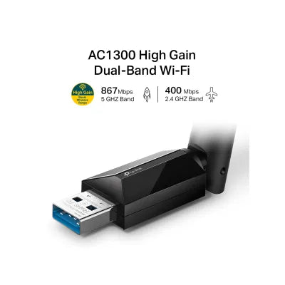 TP-Link AC1300 High Gain USB Wireless Adapter