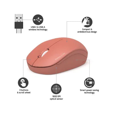 Port 2.4GHz Collection II Terracota Wireless Mouse