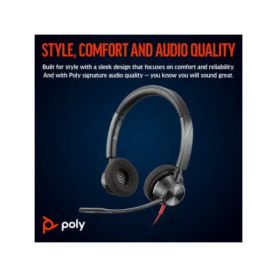 HP Poly Blackwire 3220 USB-C Wired Black Headset