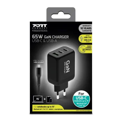Port 65W GaN Charger & 2M EU USB-C Cable