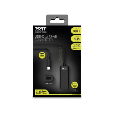 Port USB-C to RJ45 Port Adapter