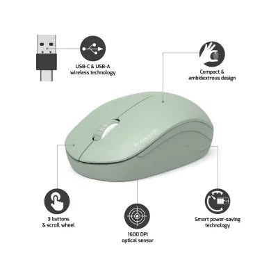 Port 2.4GHz Collection II Vert Olive Wireless Mouse